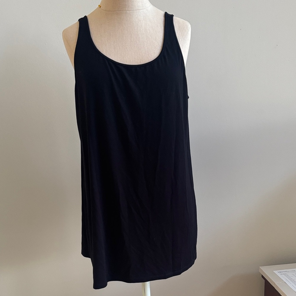 Eileen Fisher The System Signature Black Long Tank Top